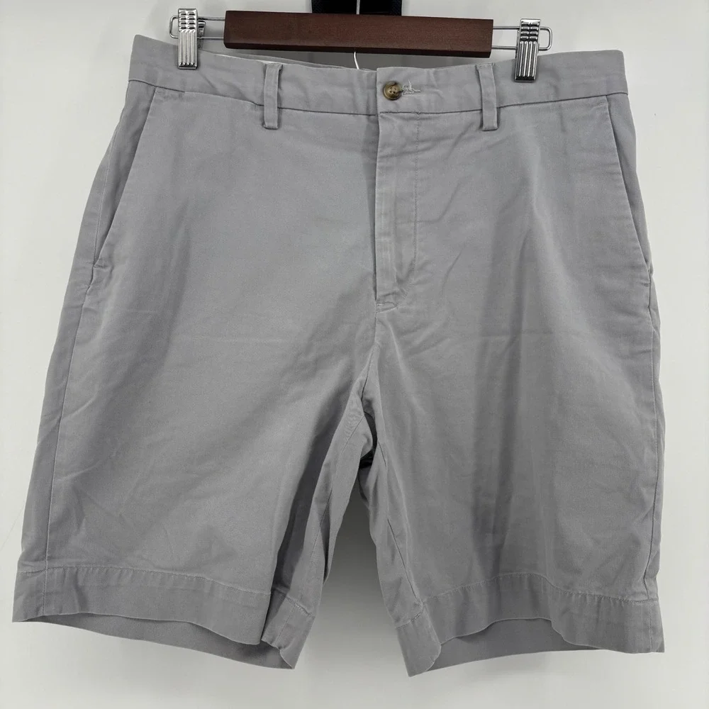 Polo Ralph Lauren Chino Shorts Men 32 Grey Old Money Stretch Classic Preppy Fitt